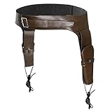 Leather Double Gun Belt Holster Wild Hip Western Cowboy Guns Holster Revolver Holder for Men Women Halloween Cosplay Costume Accessories
