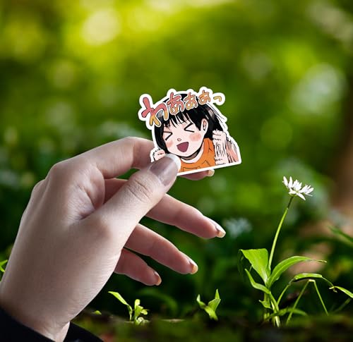 Image of 100+Pcs Random Anime Aesthetic Vinyl Self-Adhesive Stickers for Laptop, Journal, Bike Helmet, Diary, Guitar, Mobile Case - Waterproof Residue (Random Anime 100+)
