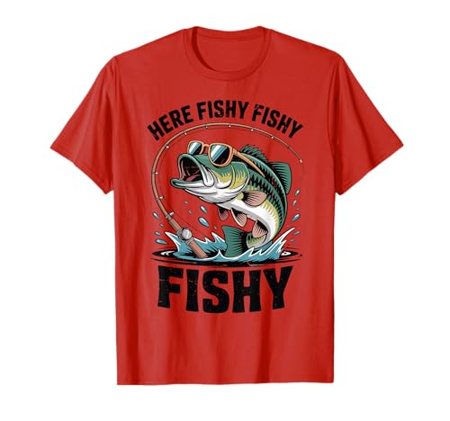 Youth Boy Here-Fishy Fishing-Shirt Toddler Small Mouth Bass T-Shirt