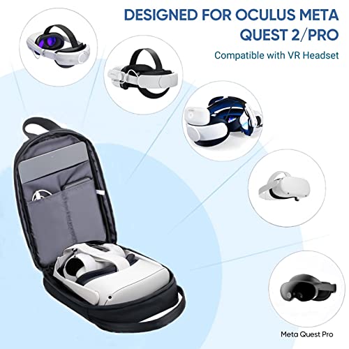Vr Carrying Case For Oculus Quest 2/Meta Quest Pro, Compatible With Kiwi Design/Bobovr Vr Headset And Accessories, Fashion Hard Crossbody Travel Bag For Meta Quest 2 Accessories #TOP1