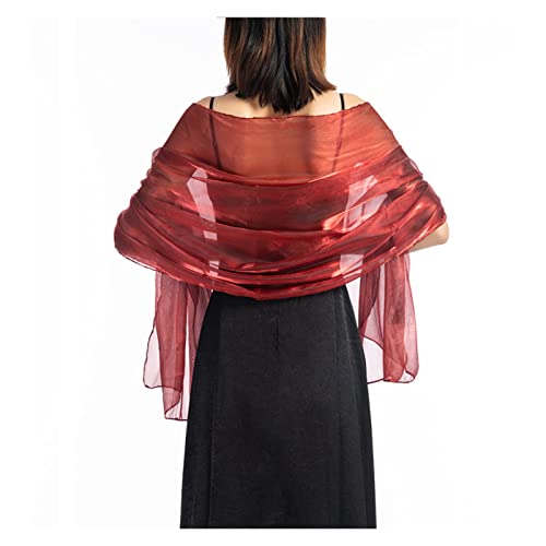 ZZSRJ Elegant Wedding Shawl 170 * 70 Silver Party Evening Dress Shawl Bride Bridesmaid Silk Shawl Solid Color Scarf (Color : Dark Gray)2