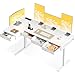 Produktbild OffiGo Eckschreibtisch Höhenverstellbar, 160x80 cm Schreibtisch höhenverstellbar mit 4 Schublade, Elektrischer Tisch L Form mit Steckdose für Büro und Arbeitszimmer, Groß Ecktisch Weiß