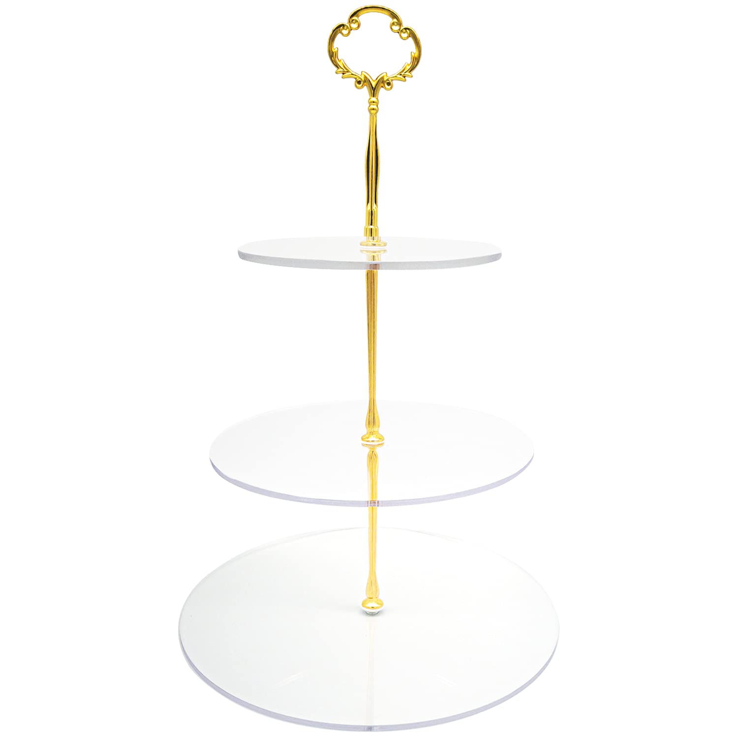 Buy Cupcake Stand Acrylic Cupcake Holder 3 Tier Clear with Gold Pillar