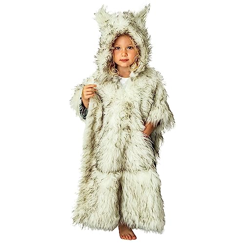Image of Birdy Boutique Car Seat Poncho for Kids – Reversible Warm Blanket with Hoodie – Safe to Use Over Seat Belts – Easy On, Easy Off, and Doesn’t Impact Seat Performance - Floral Fur – One Size