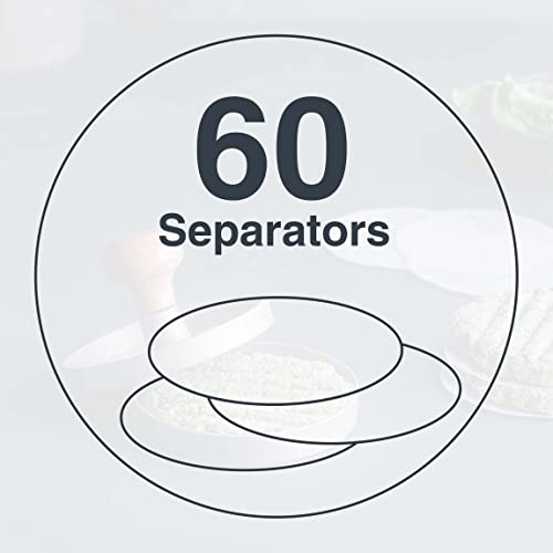 LACOR - R60258A - 60 Sheets Non-Stick Oven Paper, Round Ideal for Hamburgers, 100% Biodegradable, Oven Safe, Diameter 11 cm, White