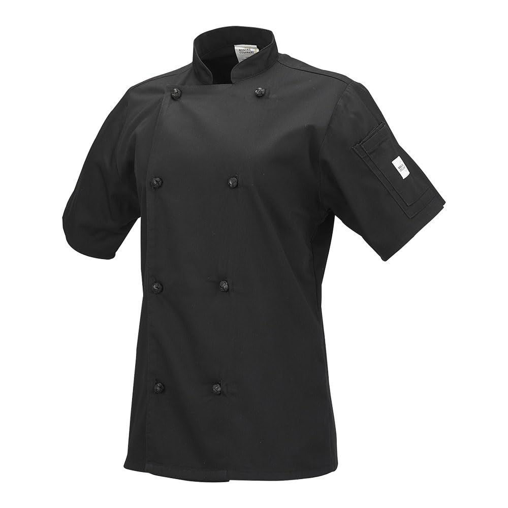 Mercer Culinary Genesis Damen Kochjacke Kurzarm mit Stoffknoten Knöpfe
