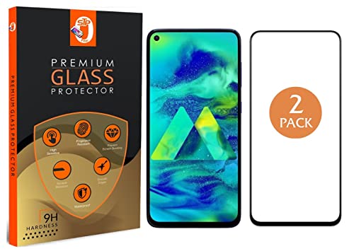 Image of STP FEEL Premium Tempered Glass Screen Protector Compatible for Samsung M40 (Black, Pack of 2) Edge to Edge Coverage with Easy Installation Kit