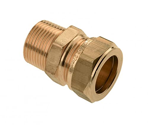 Raccord de serrage en laiton pour tube en cuivre 15 x 1 mm avec filetage extérieur 1/2, raccord à sertir