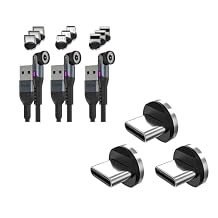 Statik 360 Pro Charging Cable 3ft & USB C Tips3 Pack