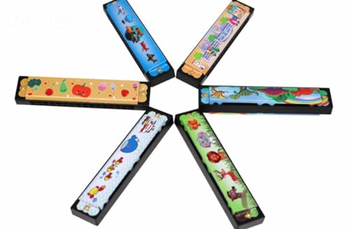 Image of Birthday Return Gifts Cute Cartoon Printed Harmonica Set - Diatonic Harmonicas for Kids, Adults, Beginners - Musical Instrument Gift (Pack of 10)