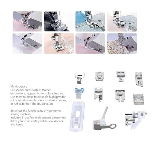 Set de 11 piezas de prensatelas para máquina de coser miniatura 2