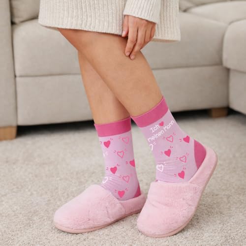 FLYWIND Cadeau de Saint-Valentin pour elle, cadeau de Saint-Valentin pour femme, chaussettes amusantes pour femme « J'aime mon mari » cadeaux pour femme, cadeau d'anniversaire, cadeau d'anniversaire – vue 2