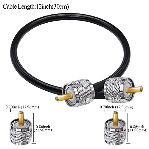 TUOLNK PL-259 Jumper Cable RG58 UHF Male to Male Low Loss 50 ohm CB Radio Coax Cable 12inch (30cm) SO239 Wifi Antenna Extension Cable for HAM Radio Antenna Analyzer 2 Pack - Image 3
