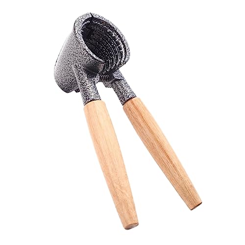 Ciieeo Ergonomic Wooden Handle Nutcracker Pecan Opener Nut Holder Tool Walnut Cracker for Hard Nuts