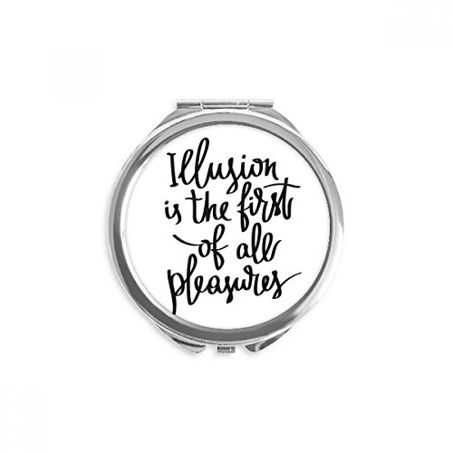 Miroir de poche à la main portable avec citation l'illusion multicolore