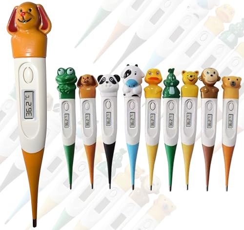 Termómetro digital TradeProvider®, termómetro médico para bebés, termómetro oral para bebés, niños y adultos, Termómetro digital, lindos animales de dibujos animados, panda, pato, vaca, oso, rana