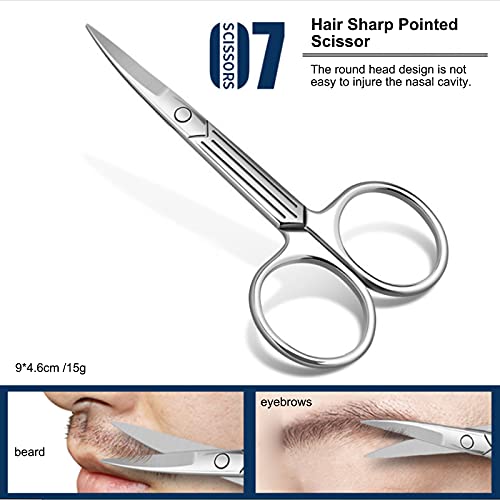 Tesoura de corte de cabelo facial pequena tesoura de aliciamento de aço inoxidável ponta romba tesou