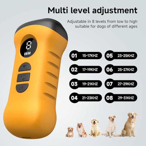 Antibell für Hunde Ultraschall Ferntrainer,40-50 Fuß Antibell Ultraschall Gerät,LED Taschenlampe Modus,Geeignet für kleine, mittelgroße und große Hunde