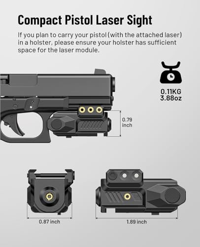 EZshoot Laser Sight for Pistol, Sub Compact Green Small Laser for Handgun - image 3