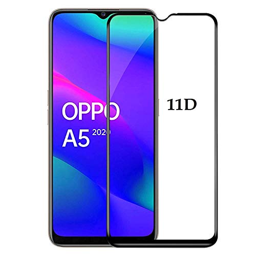 Image of Tempered Glass Screen Protector Compatible For Oppo A5 (2020) Full Screen Coverage (Except Edge to Edge) and Free Complete Easy Installation kit.