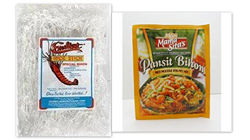 Pancit Ingredients Bundle includes 1-Package Excellent Rice Stick Bihon, 16 oz + 2-Package Mama Sita's Pansit Bihon Stir-Fry Mix, 1.4 oz image 2