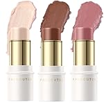 3 Pcs NEUTRAL Contour Stick Set,Cream Blush & Highlighter Bronzer Pen,Long Lasting & Smooth Natural Face Contouring Illuminator,Professional Makeup Kit for All Skin