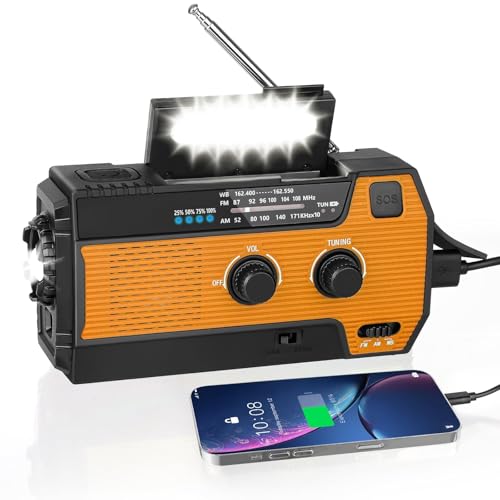 WVL �ً}���W�I�A4000mAh/14800mWh NOAA�C�ۃ��W�I�A�\�[���[�n���h�N�����N�ً}���W�I�AAM/FM/NOAA�C�ۃA���[���A�����d���A�Ǐ����A�g�ѓd�b�[�d��ASOS�T�C����(�I�����W)