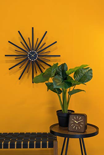 Pt Living Wall Clock Diva Black With Walnut Painted, 60 X 4.5 Cm #TOP2