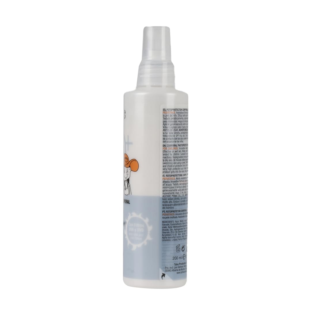 Tahe Sun Protect Protector Solar Niños Pediátrico Protección Solar en Spray para Niños Corporal FPS 50+ 200 ml