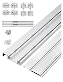 Ferramenta per Porte scorrevoli Ultra silenziosa con Chiusura Ammortizzata, Kit a Doppio Binario per Ante di armadi (200 cm/78,7 Pollici - Due Ante)