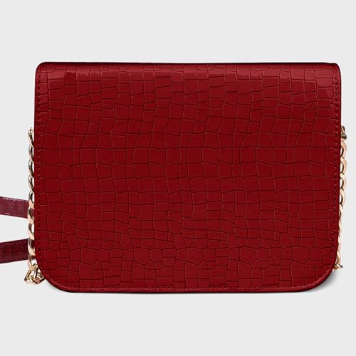 Image of The Wallet Store Leather Sling Bag For Women | Ladies Purse Wallet | Best Gift For Mother, Sister, Wife, Girlfriend, Etc (Red)