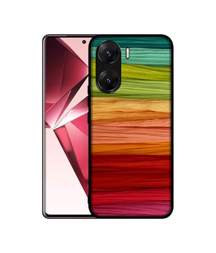 Image of Colorful Thread Design Premium 2D Printed Metal Back Case Cover for Vivo V29E 5G