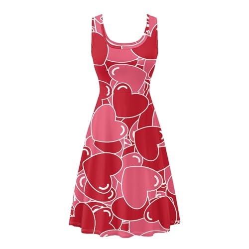 Image of Women's Casual Loose Sundress Midi Sleeveless Crewneck Dress Summer Beach Tank Dress with Pockets
