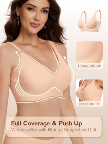 COCOMARTS Jelly Bras for Women No Underwire Full Coverage Deep V Nude $8.99 AC + 64% Off Code 98P7V8T5 - image 2