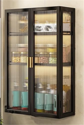 Wall Mounted Storage Cabinet - 3-Tier Space-Saving Organizer with Door for Kitchen & Bathroom, Non-Perforated Design, Stylish White Finish, Durable & Functional Storage Solution