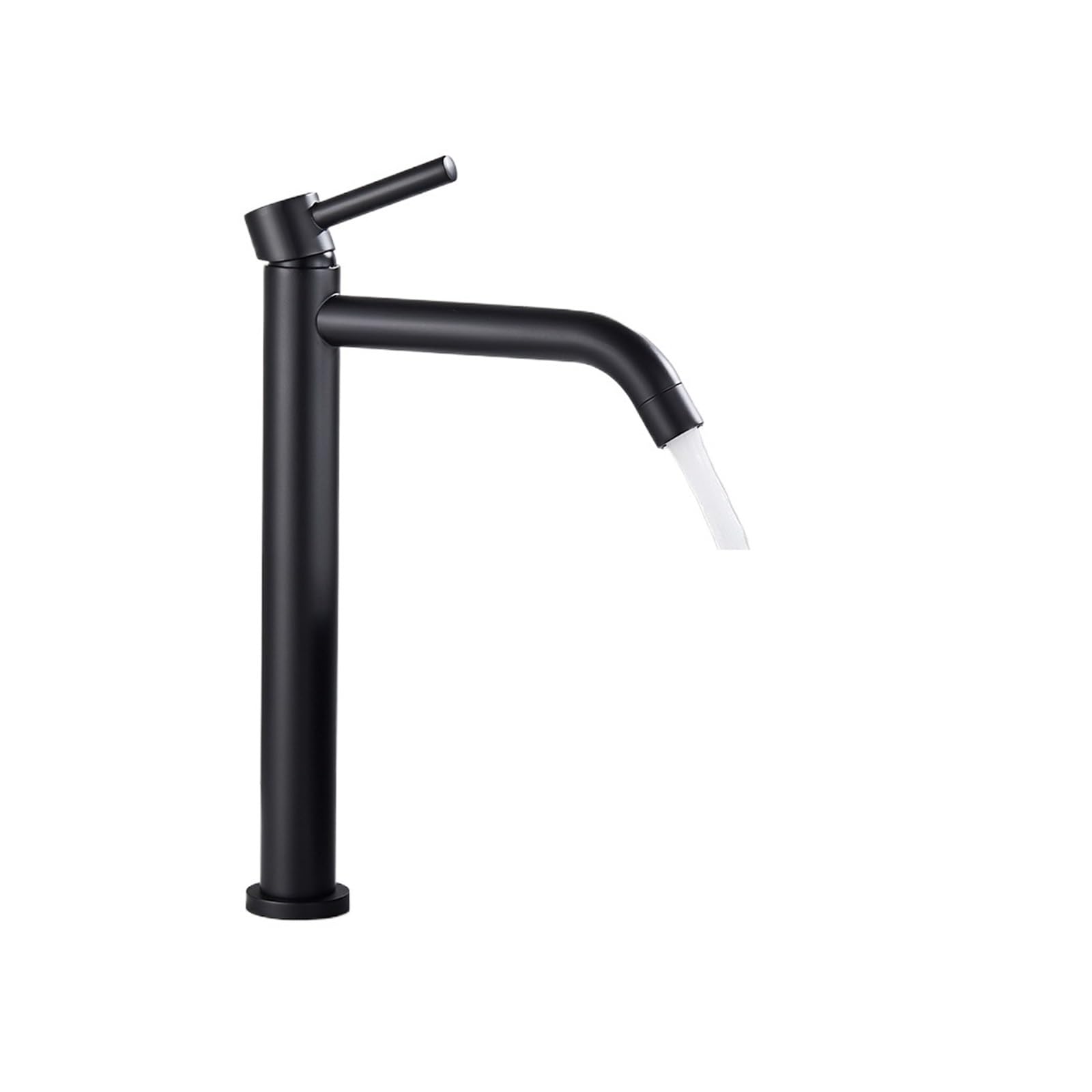 Grifo de lavabo monomando de agua fría y caliente en acabado negro mate para baño