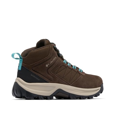 Columbia Womens Transverse Suede Waterproof Hiking Boot, Cordovan/Teal, 9 Wide