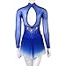 Figure Skating Performance Clothes Girls' Ice Skating Skirt Women's Gymnastics Dancewear Winter Sports,Blue,5/8