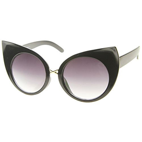 zeroUV Women's Fashion Exaggerated Curved Round Cat Eye Sunglasses 51mm2