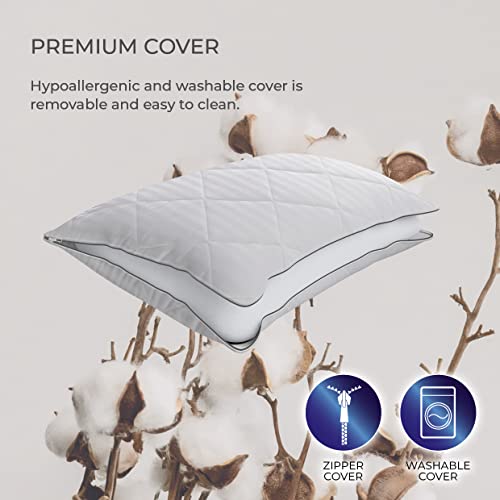 100% Cotton Satin Pillow Covers Queen Size Set Of 2, Organic Pillow Protectors Zippered 2 Pack Silky Touch, Stripe Pattern Hypoallergenic Gots Certified Bed Bug Proof , Noiseless White Encasement #TOP2