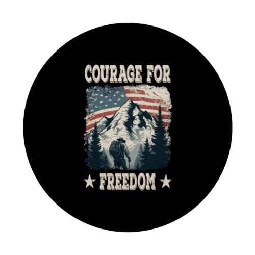 Foto von Wandern Mut Zur Freiheit Vintage American Flag Mountains PopSockets mit austauschbarem PopGrip