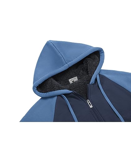 Image of GEEK LIGHTING Men's Fleece-Lined Zip Up Hoodie, Thick Hooded Jacket Winter Warm Athletic Sweatshirt