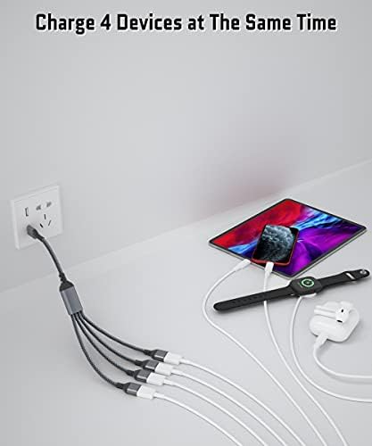 Basesailor USB Splitter Y Cable 0.3M,1 Male to 4 Female USB-A Expander Hub,Multi USB Port Extender Converter,Extra Multiport Data Charger Split Adapter for Macbook,Car,Xbox One Series X/S,PS4 5,Laptop