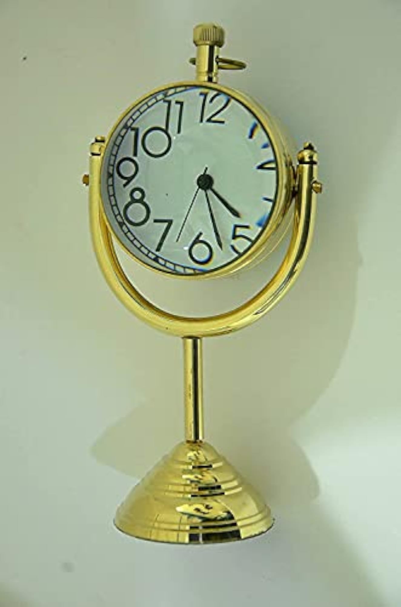 Brass Clock Desk & Table Clock with Globe Style