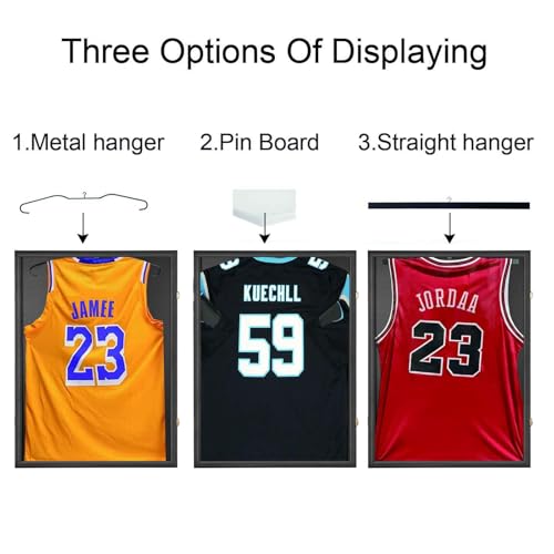 Image of IHEIPYE Jersey Frame Display Case 4 Pack - Large Sport Jersey Shadow Box with UV Protection Acrylic for Baseball, Basketball, Football, Soccer, Hockey, Shirt and Uniform
