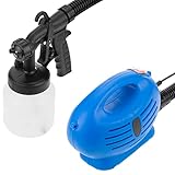 Pistola de pintura con compresor de 650W y 220 V. Pistola ligera y portable, fácil de limpiar, incluye manguera flexible para unir el compresor a la pistola. El bote situado en la parte inferior tiene una capacidad de 800 ml.