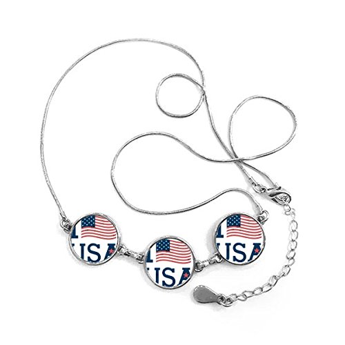 Pendentif rond drapeau USA collier résistant anti-ternissement motif Amérique
