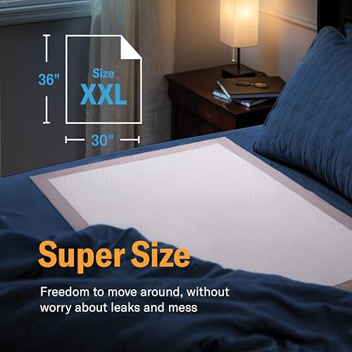 Chucks® Premium Disposable Underpads 30”x36” Ultra Thick Super Absorbent Chux Incontinence Bed Pads Disposable Adult with Adhesive Tape, Extra Large Pee Pads, Pet Training Pads 30x36 [25-Pack] - Thumbnail 4
