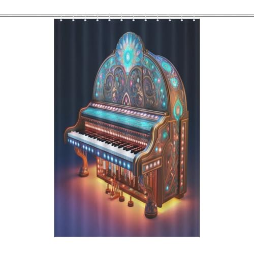 Rideau de douche piano 122x183cm rideaux de bain textile imperméable - 7