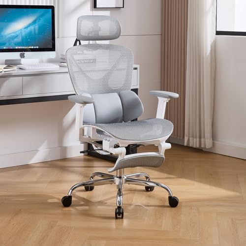 Ergonomic Mesh Office Chair with Lumbar Support & Flip-Up Headrest for Home or Gaming
